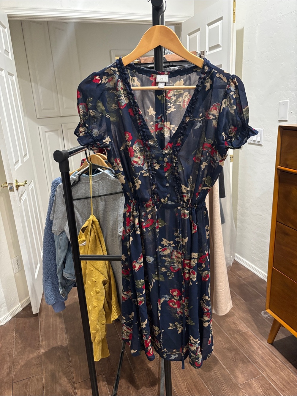 Converse Floral Sheer Dress Navy Size M